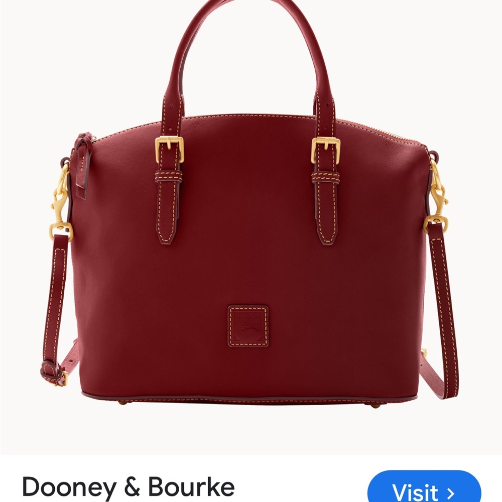 Dooney & Bourke Florentine Leather Domed Satchel - Picture 7 of 8
